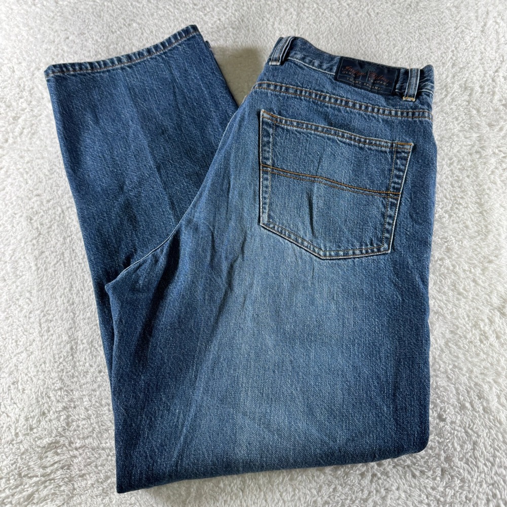 Y2K Mens Tommy Bahama Indigo Palms‎ Classic Fit Jeans Tag 36x30 Measures 34x30
